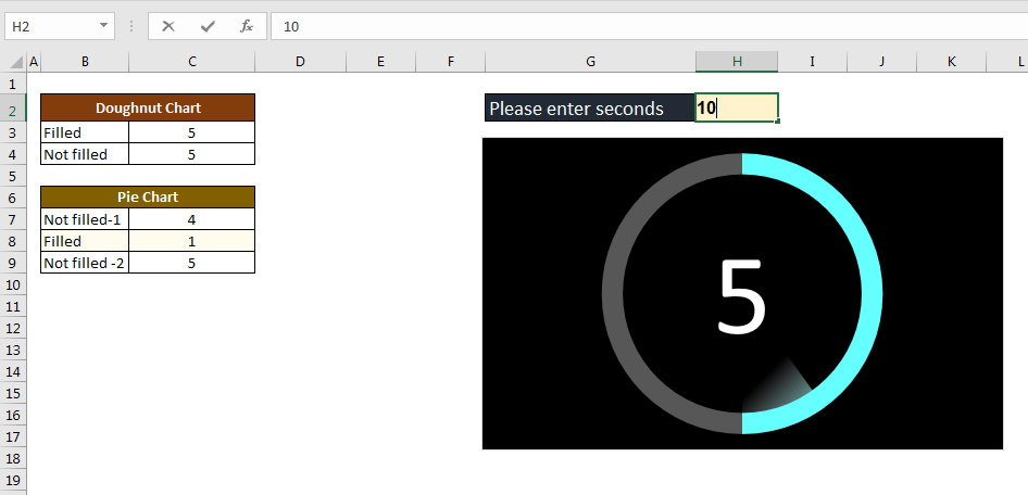 Pie Chart Countdown Timer