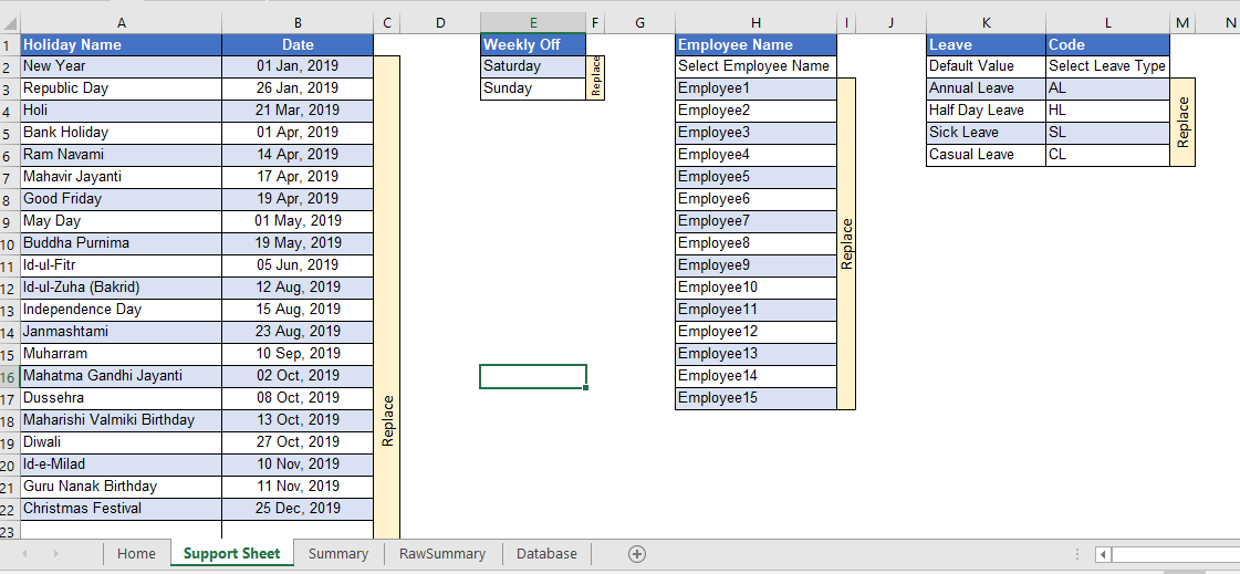 Support Sheet