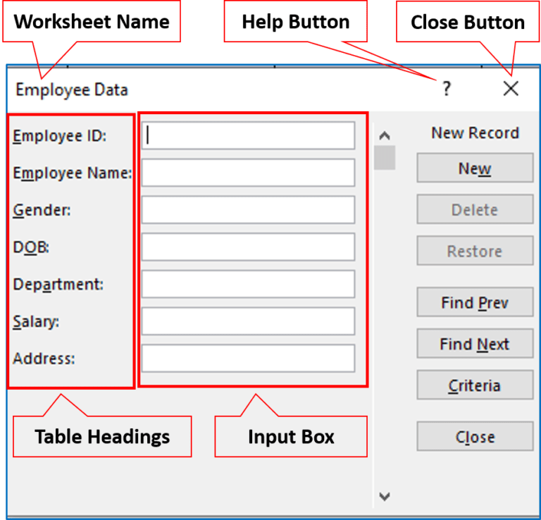 How To Create A Data Entry Form In Excel Without Vba