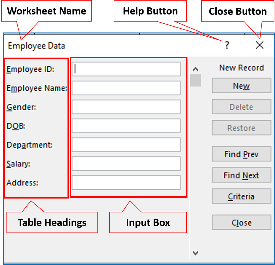 Entry form is. How to create a data form entry an excel.