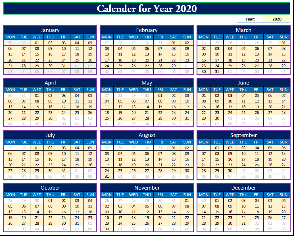 how-to-make-fully-dynamic-calendar-for-2020-in-excel-thedatalabs