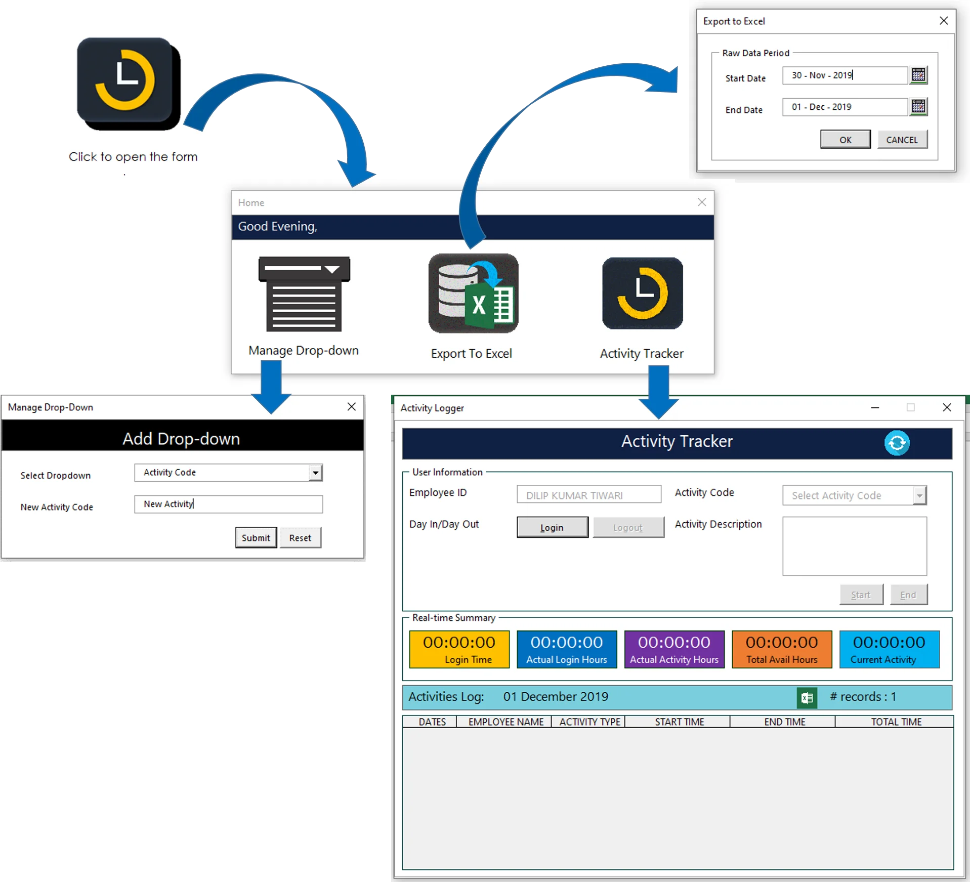 Employee Activities Tracker
