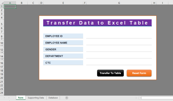 Data Entry Form with Excel Table and Vlookup - TheDataLabs