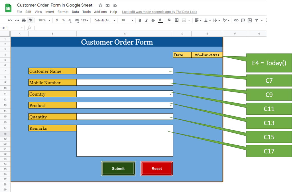 9. Create Form and Buttons