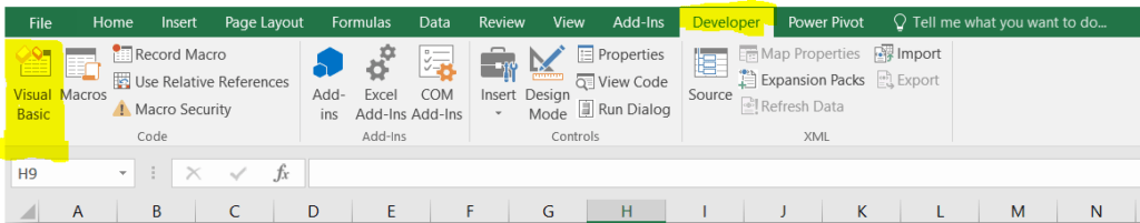 VBA window