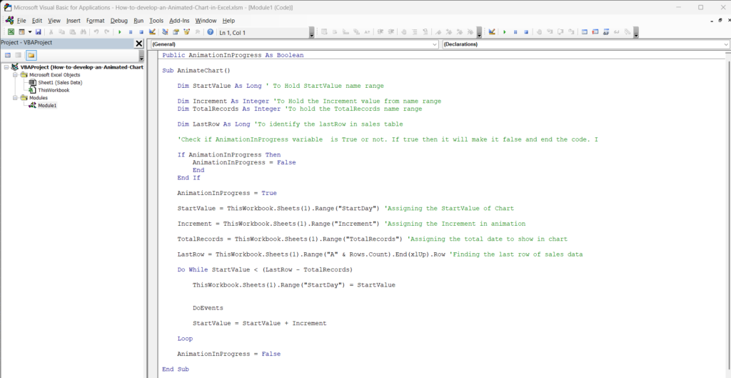 Code for Animation