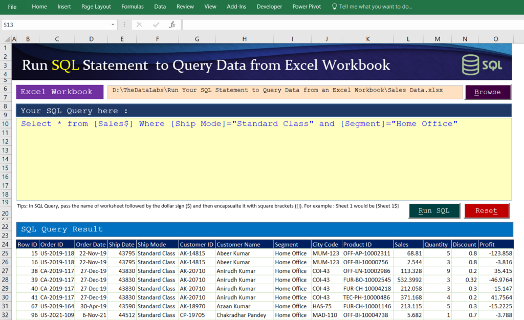 SQL Query Executor Application 