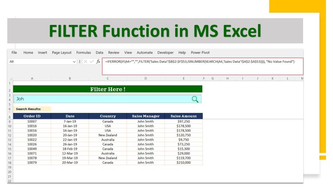 Understanding FILTER Function in Excel : Easy Way 2025 - TheDataLabs