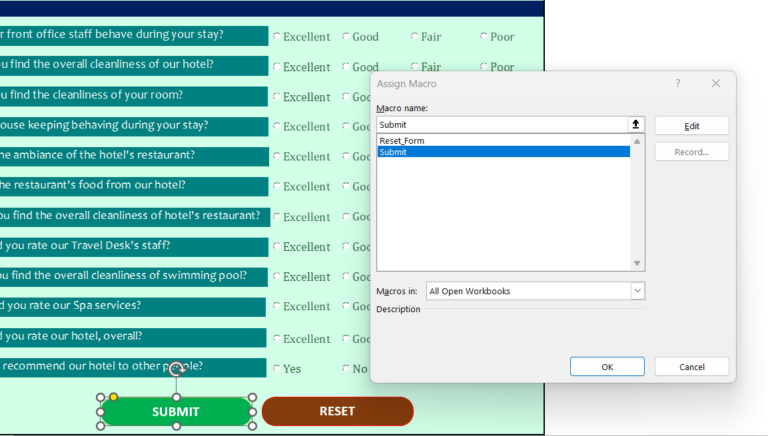 Develop a Dynamic Survey or Feedback Form in Excel and VBA - 3 easy ...