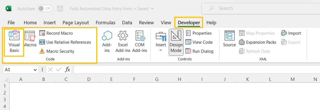 Open VBA Window in Fully Automated Data Entry Form