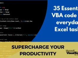 35 Essential VBA code for everyday Excel tasks