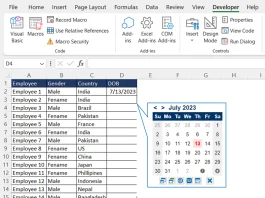 Show a Pop-Up Calendar in MS Excel