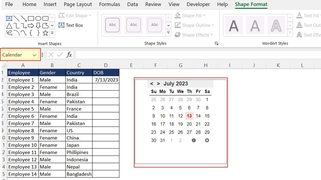 Show a PopUp Calendar in MS Excel Like Google Sheets Quick and Easy