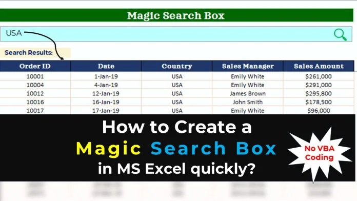 Magic Search Box in Excel