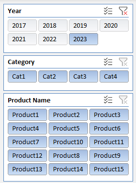 Slicers in Dashboard