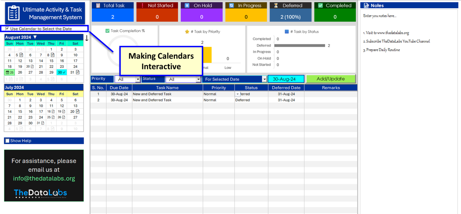 Ultimate To-Do List & Daily Activity Tracker in Excel - 2025 - TheDataLabs