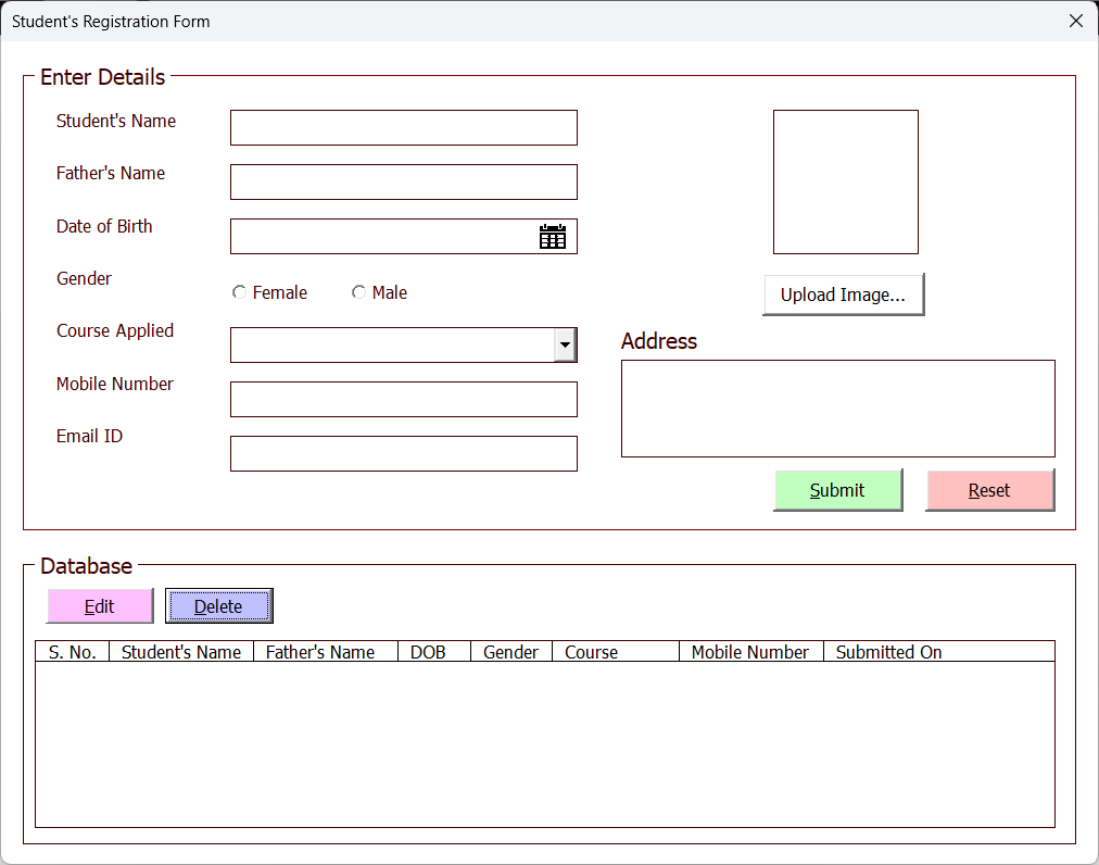Student Registration Form